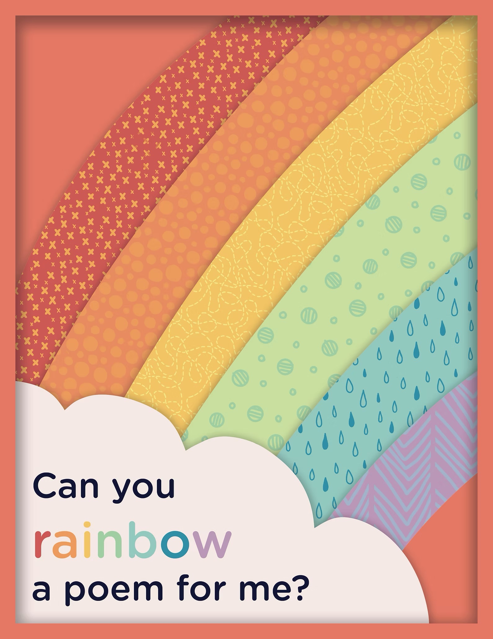 Colorful rainbow illustration with a poem caption